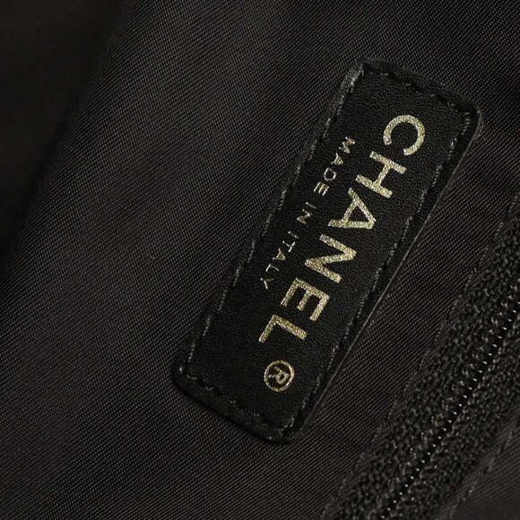 Chanel Black Jacquard Nylon Travel Line Tote Handbag 115945 - Picture 8 of 9